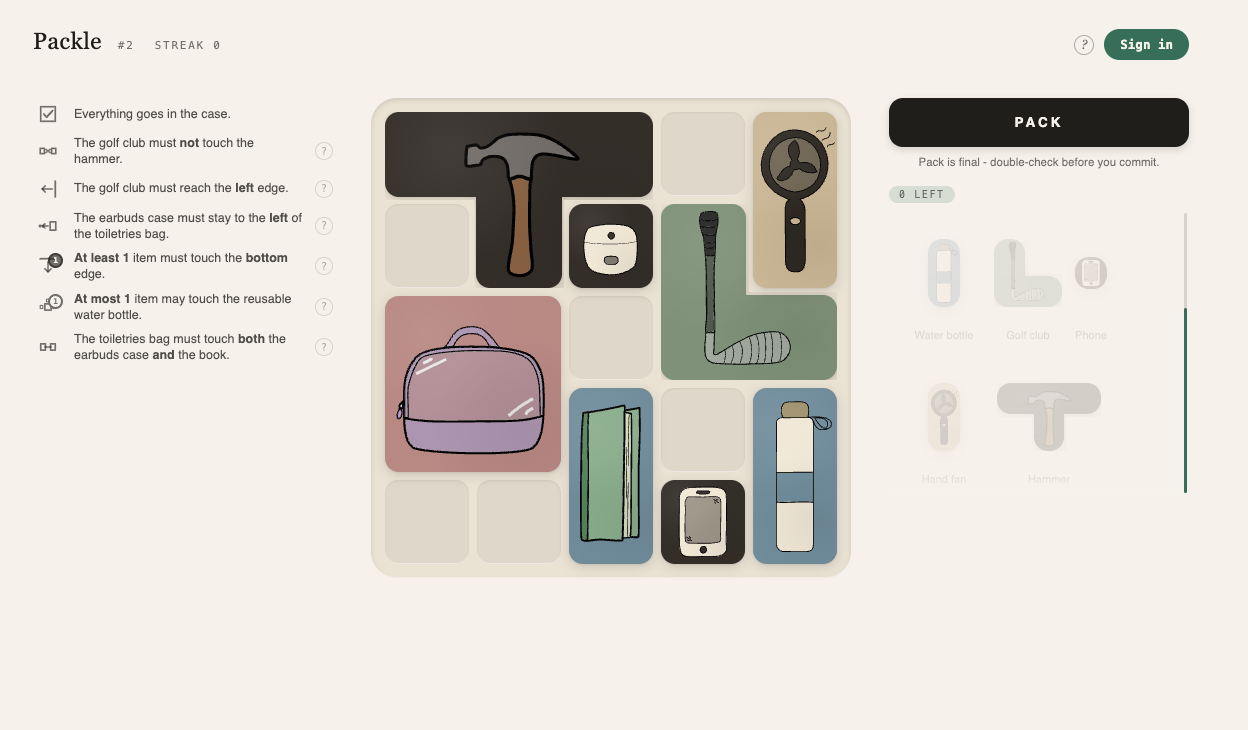 Packle screenshot